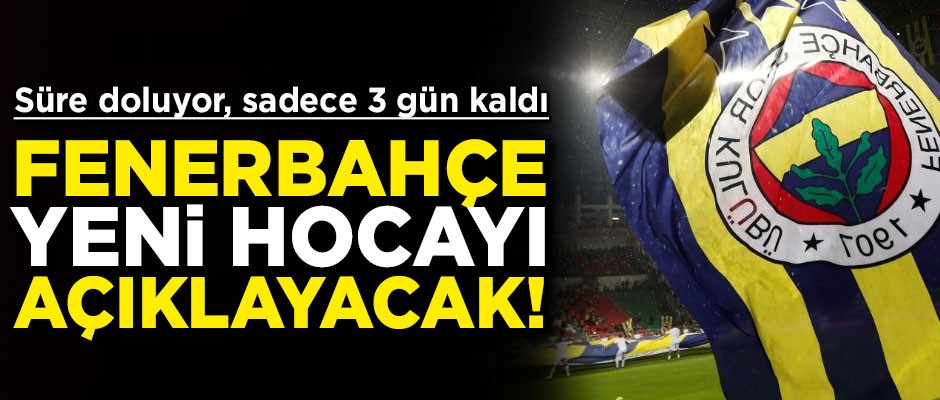 Fenerbahçe yeni hocayı açıklayacak! Sadece 3 gün kaldı