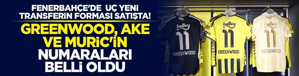 Fenerbahçe'de üç yeni transferin forması satışta! Greenwood, Ake ve Muric'in numaraları belli oldu