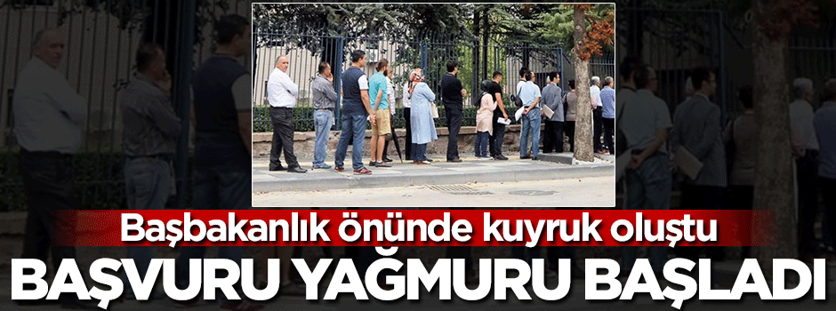 Başbakanlık önünde uzun kuyruklar oluştu