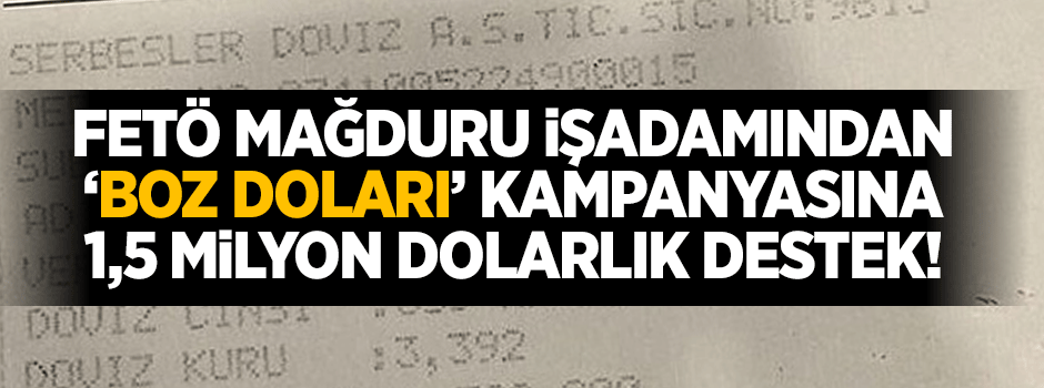 FETÖ mağduru işadamından 'BozDoları' kampanyasına 1.5 milyon dolarlık destek