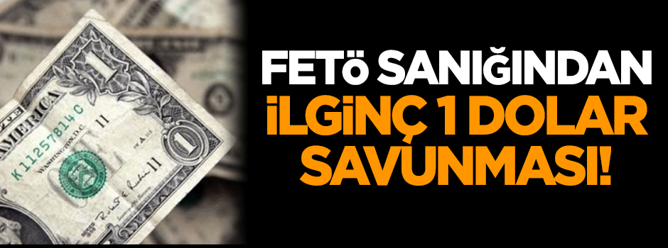FETÖ sanığından ilginç 1 dolar savunması!