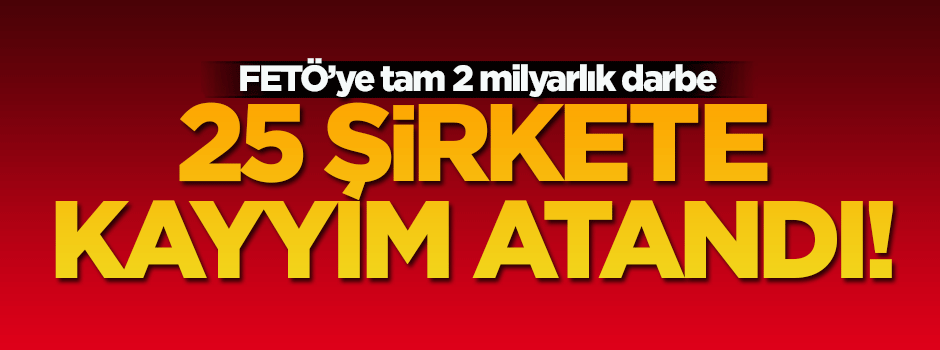 FETÖ soruşturması kapsamında 25 şirkete kayyım atandı