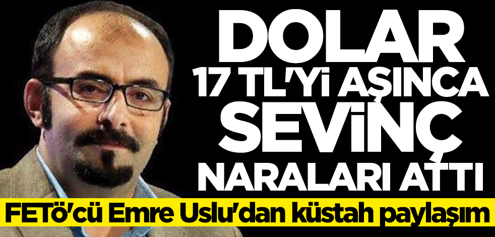 FETÖ'cü Emre Uslu'dan küstah paylaşım! Dolar 17 TL'yi aşınca sevinç naraları attı