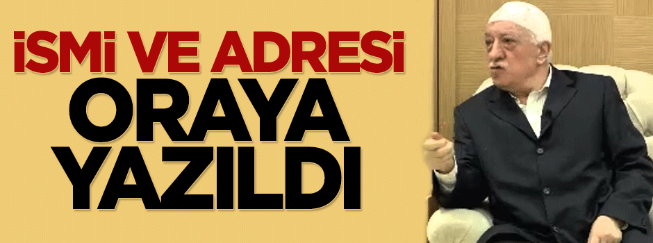 Fetullah Gülen'in adı ve adresi Kırmızı Kitap'ta