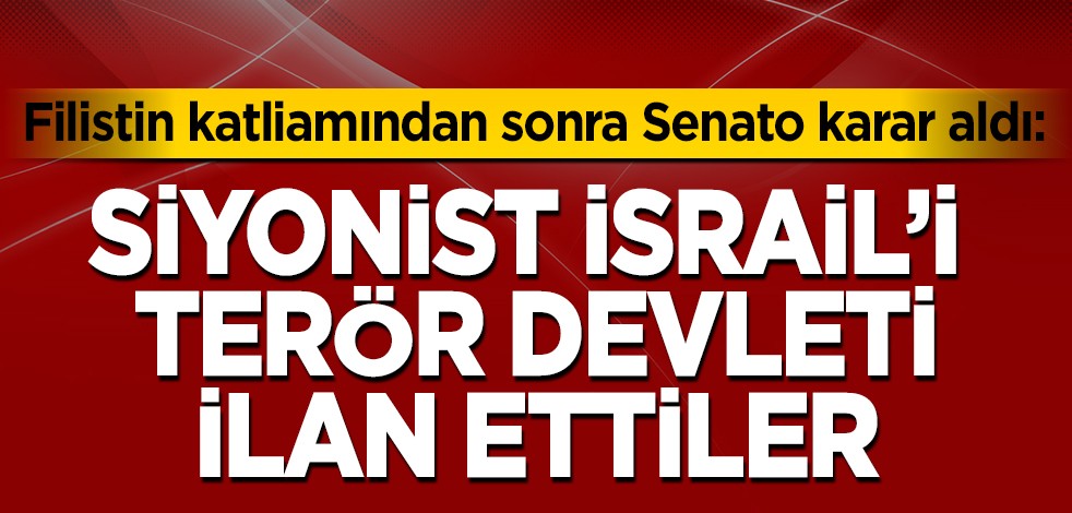 Filistin katliamından sonra Senato karar aldı: Siyonist İsrail'i terör devleti ilan ettiler