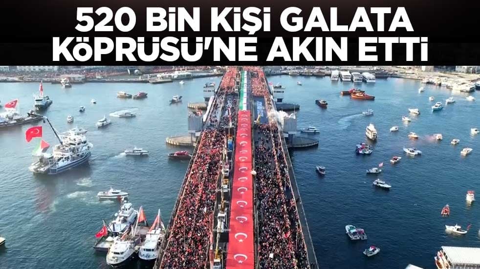 "Filistin'i unutmuyoruz" dediler! 520 bin kişi Galata Köprüsü'ne akın etti