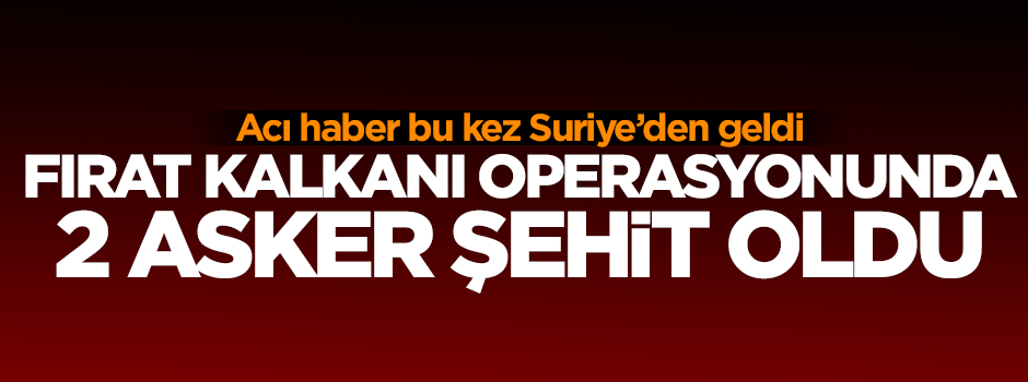 Fırat Kalkanı operasyonunda 2 asker şehit oldu