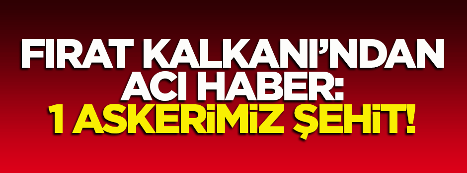 Fırat Kalkanı'ndan acı haber: 1 askerimiz şehit