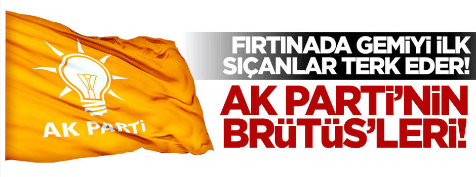 Fırtınada gemiyi ilkin sıçanlar terk eder! AK Parti’nin Brütüs’leri!