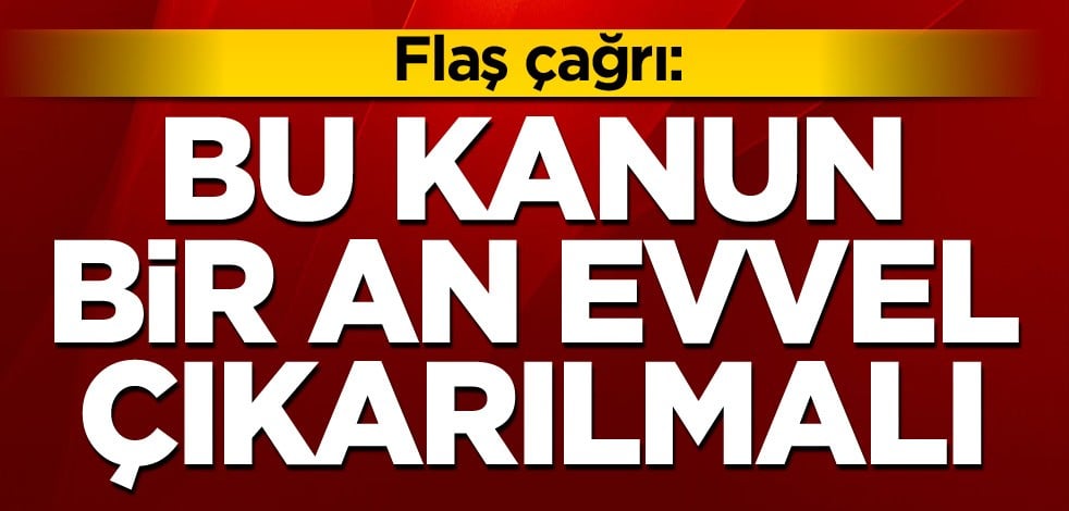 Flaş çağrı: Bu kanun bir an evvel çıkarılmalı
