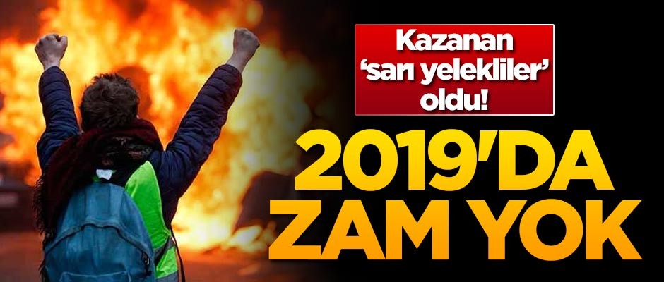 Fransa'da kazanan 'sarı yelekliler' oldu! 2019'da zam yok