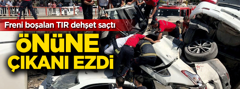 Freni boşalan TIR dehşet saçtı!