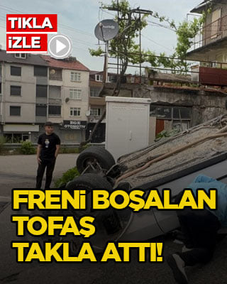 Freni boşalan Tofaş takla attı!