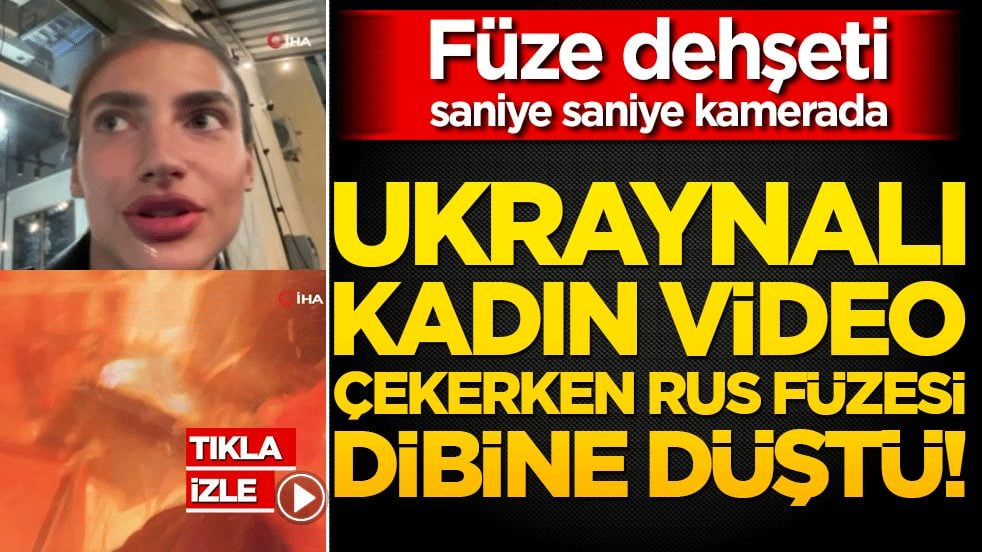Füze dehşeti saniye saniye kamerada: Ukraynalı kadın video çekerken katliam füzesi dibine düştü!