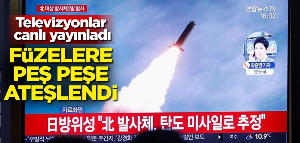 Füzeler peş peşe ateşlendi! Televizyonlar canlı yayınladı