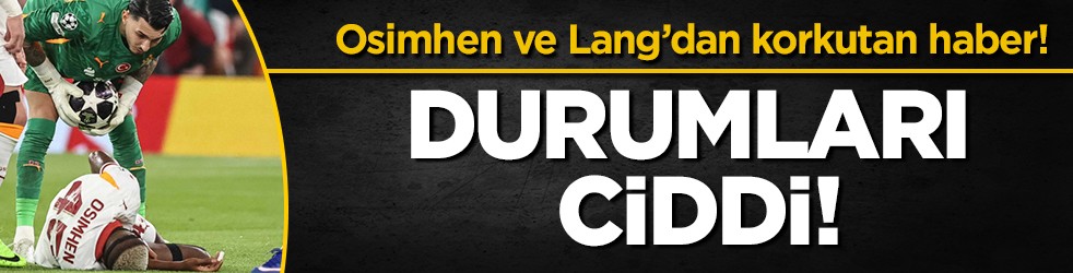 Galatasaray’da Osimhen ve Noa Lang’dan kötü haber!