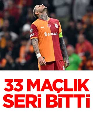 Galatasaray’ın 33 maçlık serisi bitti