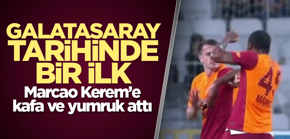 Galatasaraylı futbolcular birbirine girdi! Marcao takım arkadaşına önce kafa sonra tokat attı