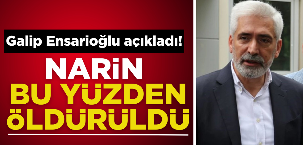 Galip Ensarioğlu açıkladı! Narin işte bu yüzden öldürüldü…