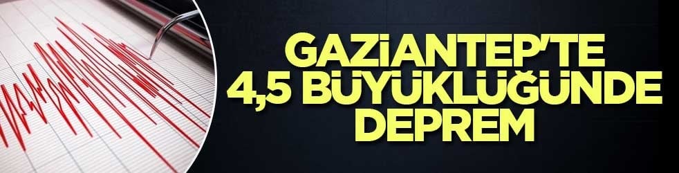 Gaziantep’in Nurdağı ilçesinde 4,5 büyüklüğünde deprem