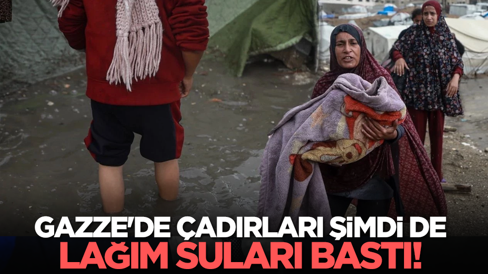 Gazze'de çadırları şimdi de lağım suları bastı!
