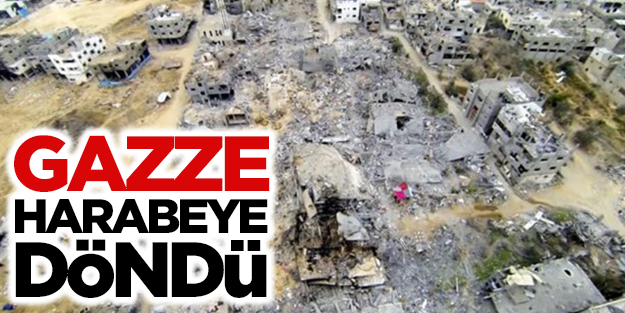 Gazze'deki katliam havadan görüntülendi