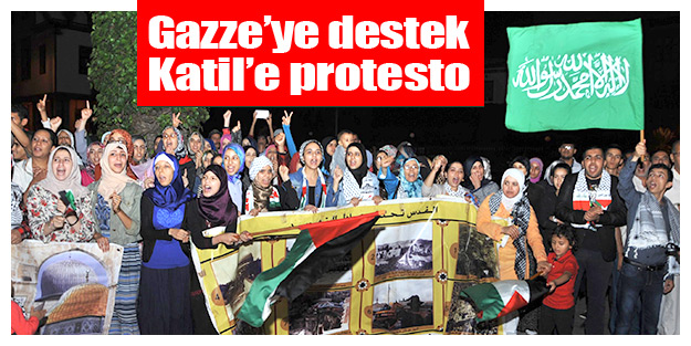 Gazze’ye destek Katil’e protesto