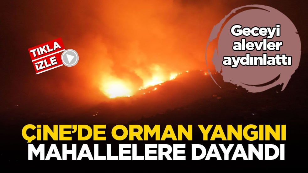 Geceyi alevler aydınlattı! Çine’de orman yangını mahallelere dayandı