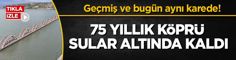 Geçmiş ve bugün aynı karede! 75 yıllık köprü sular altında kaldı