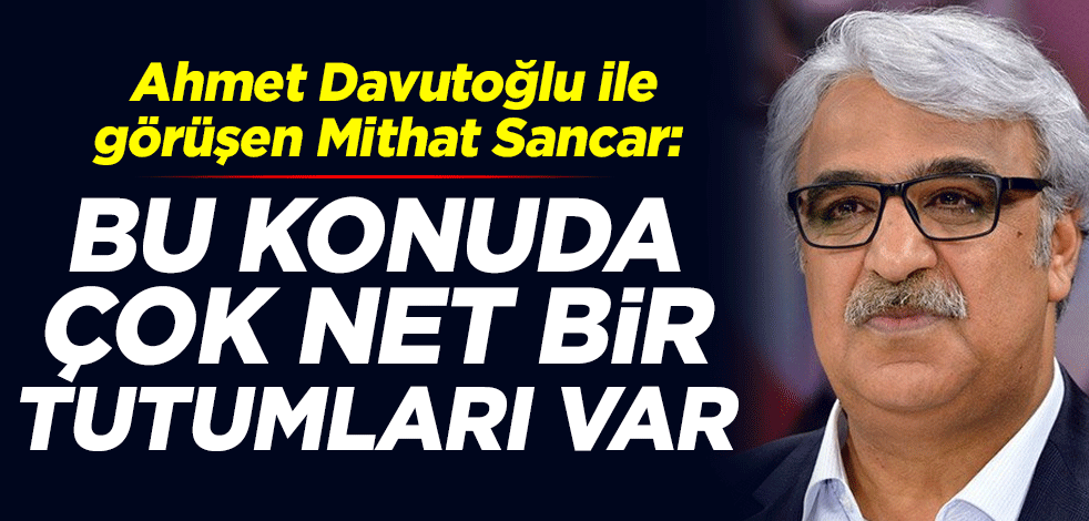 Gelecek Partisi Genel Başkanı Ahmet Davutoğlu ile görüşen HDP Eş Genel Başkanı Mithat Sancar: Bu konuda çok net bir tutumları var
