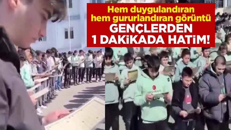 Gençler 1 dakikada hatim indirdi! Hem duygulandıran hem gururlandıran görüntü