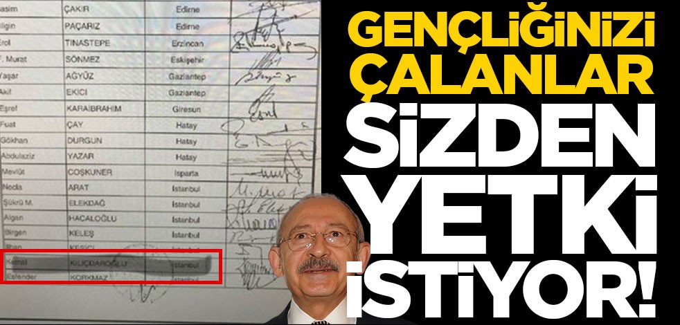 Gençliğinizi çalanlar, sizden yetki istiyorlar!