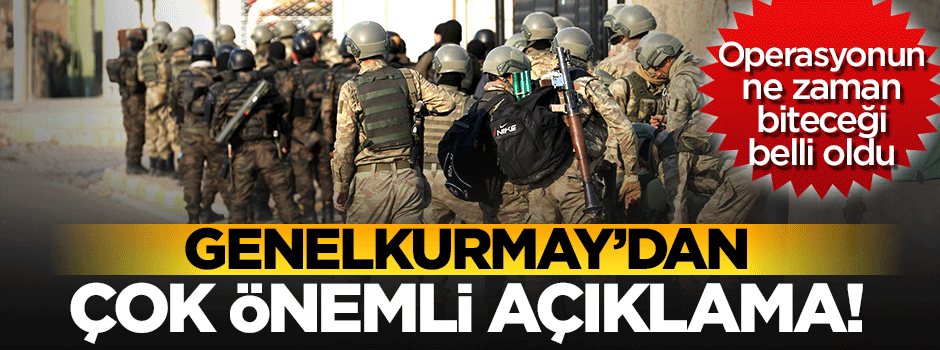 Genelkurmay'dan operasyon açıklaması