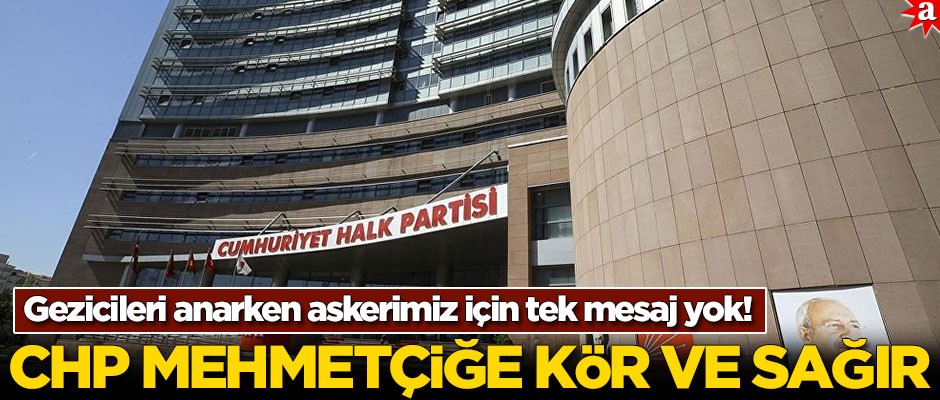 Gezicileri anarken askerimiz için tek mesaj yok! CHP Mehmetçiğe kör ve sağır