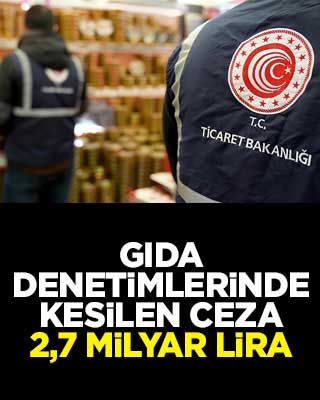Gıda denetimlerinde kesilen ceza 2,7 milyar lira