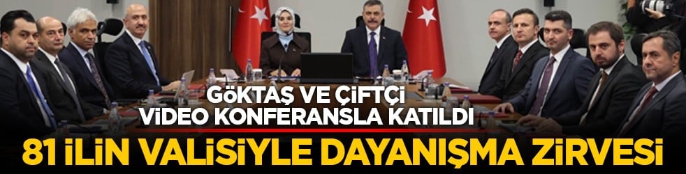 Göktaş ve Çiftçi video konferansla katıldı: 81 ilin valisiyle dayanışma zirvesi