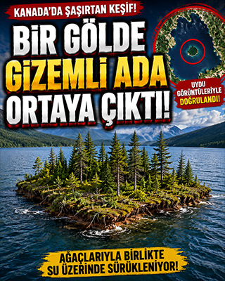 Gölün ortasında görenleri şaşkına çeviren keşif! Ağaçlarıyla birlikte yüzüyor