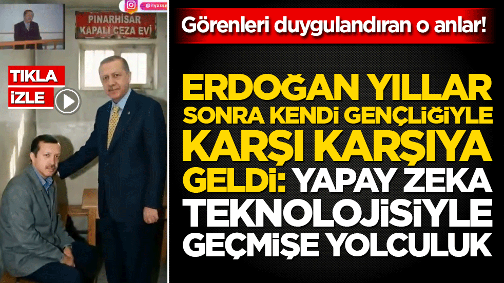 Görenleri duygulandıran o anlar! Erdoğan yıllar sonra kendi gençliğiyle karşı karşıya geldi: Yapay zeka teknolojisiyle geçmişe yolculuk
