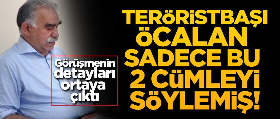 Görüşmenin detayları ortaya çıktı! Teröristbaşı sadece 2 cümle söylemiş