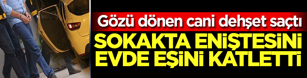 Gözü dönen cani dehşet saçtı! Sokakta eniştesini, evde eşini katletti