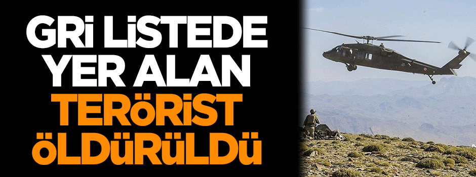 Gri listede aranan terörist öldürüldü