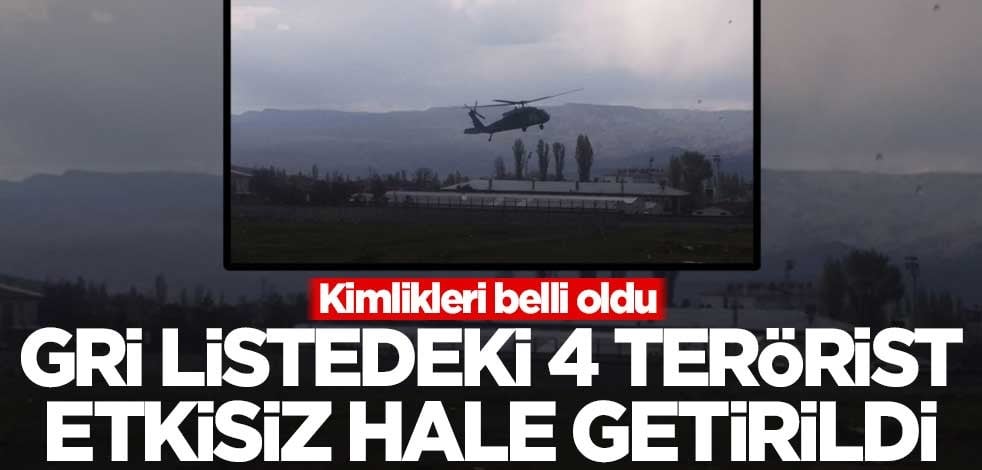 Gri listedeki 4 terörist imha edildi