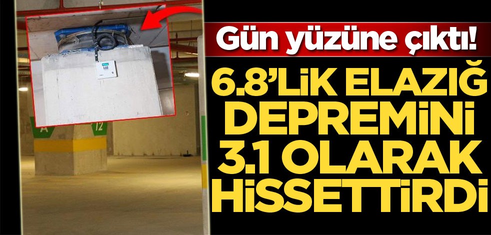 Gün yüzüne çıktı: 6,8'lik Elazığ depremini 3.1 olarak hissettirdi
