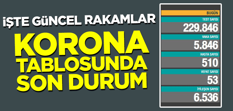 Güncel koronavirüs tablosu yayınlandı! İşte son durum...