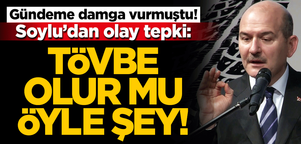 Gündeme damga vurmuştu! Soylu'dan olay tepki: Tövbe olur mu öyle şey!