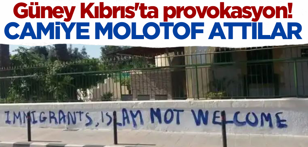 Güney Kıbrıs'ta provokasyon! Camiye molotofkokteyli çirkin saldırı