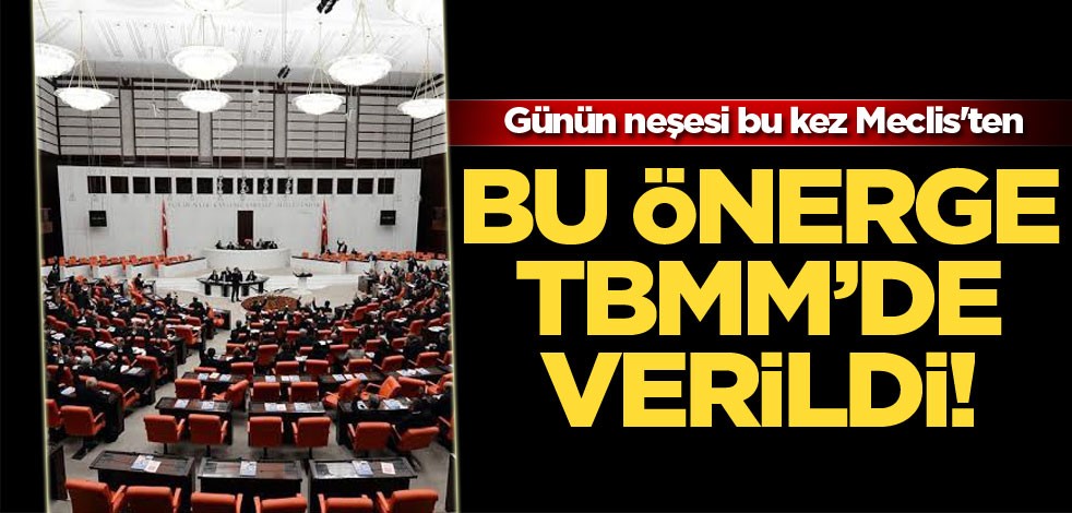 Günün neşesi bu kez Meclis'ten! Bu önerge TBMM'de verildi