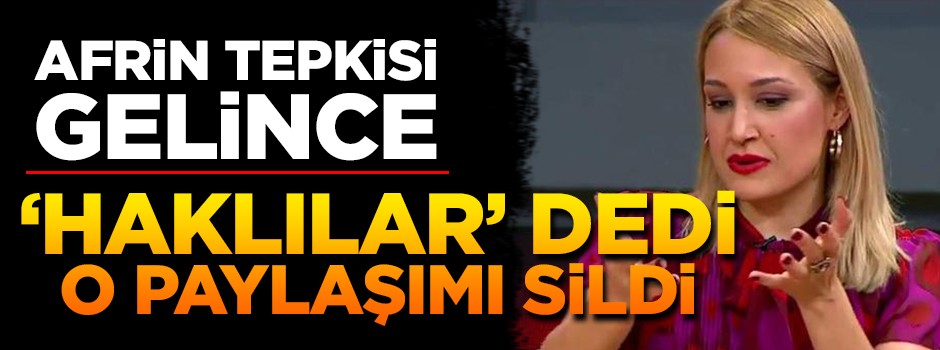 Gupse Özay tepkiler gelince o paylaşımı silmek zorunda kaldı