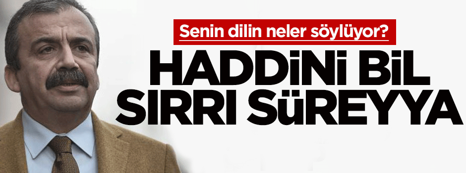 'Haddini bil, Sırrı Süreyya'