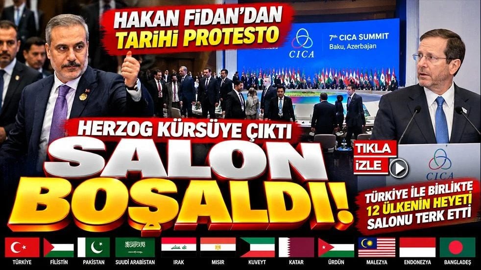 Hakan Fidan’dan Herzog’a tarihi protesto! Türkiye kalktı, 11 ülke peşinden salonu terk etti
